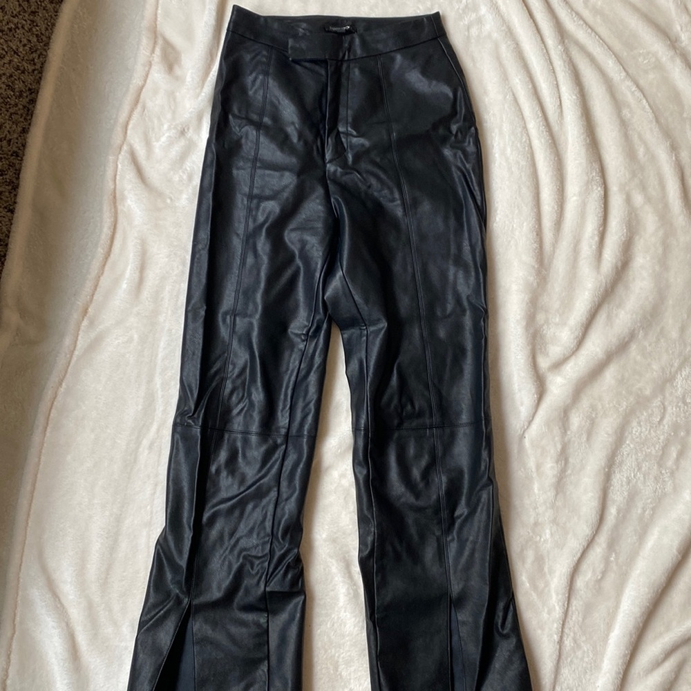 Sexy Leather Pants with Flare Bottoms💗